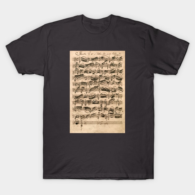 Bach | Original handwritten score by Johann Sebastian Bach T-Shirt by Musical design